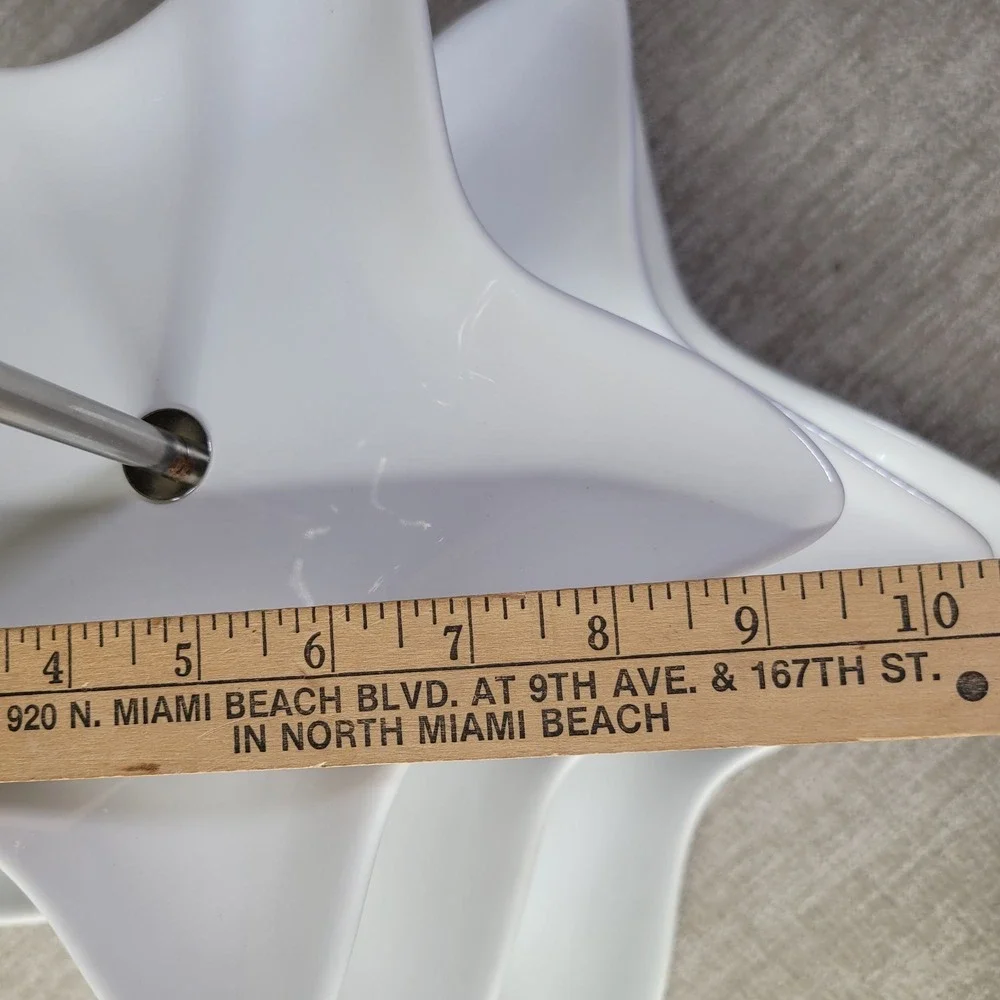 Pottery Barn Three Tier White Star Plate Stand Dessert Tea Tray 14